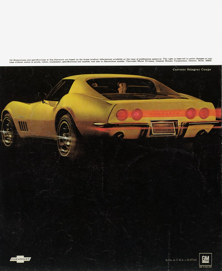 1969 Corvette Brochure Page 1